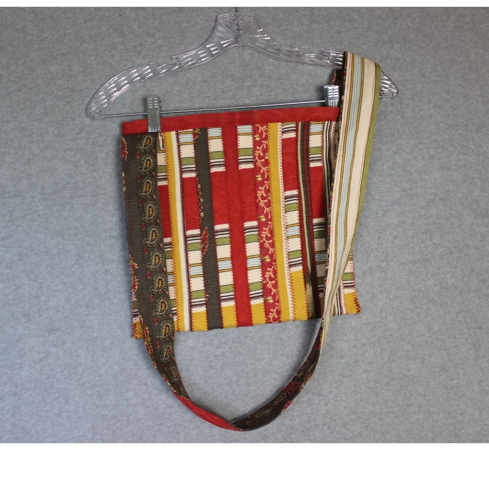 Handmade Patchwork Paisley‎ Striped Canvas Crossbody Bag